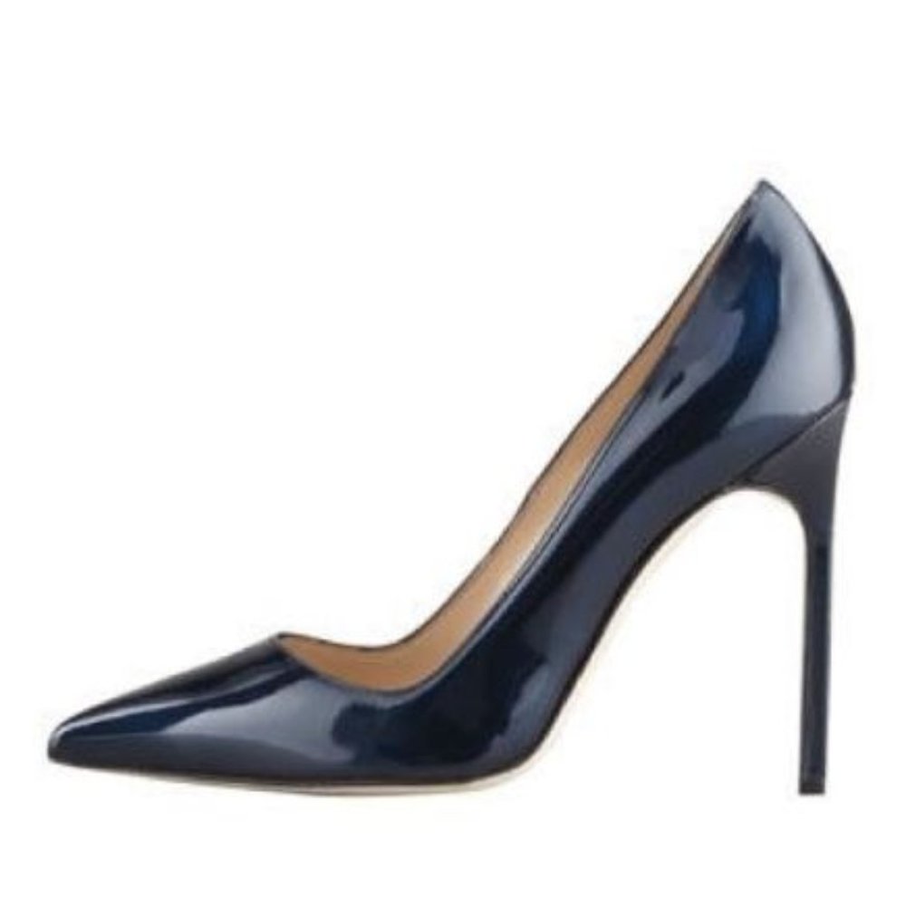 Manolo Blahnik BB Pump in Navy Shimmer
